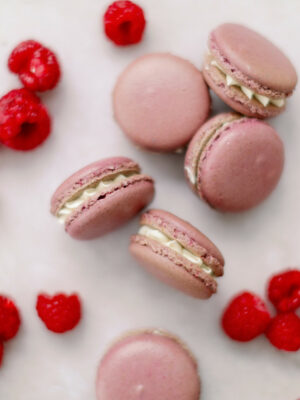 Raspberry Ripple Macaron
