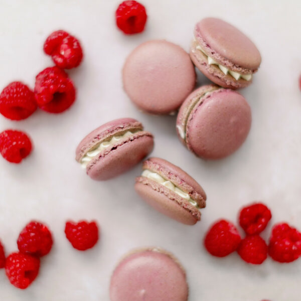 Raspberry Ripple Macaron